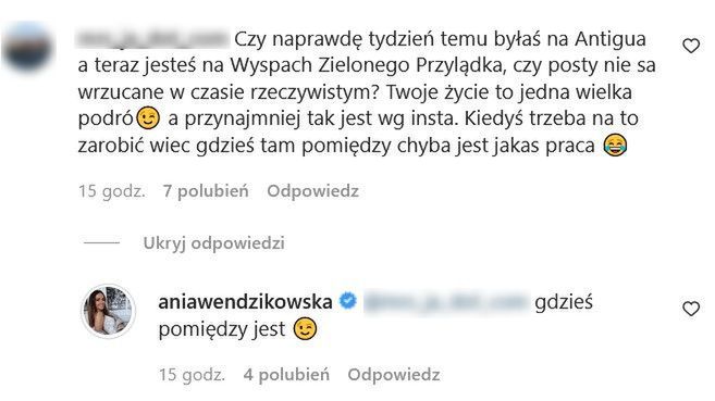 Anna Wendzikowska odpowiada fance