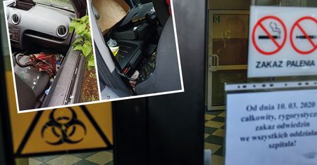 Koronawirus - Wrocław. Zdewastowane auto lekarki. Pracuje w szpitalu jednoimiennym