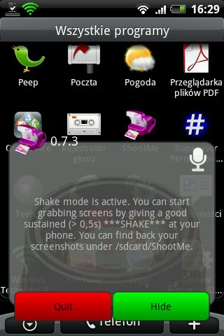 ShootMe - zrzuty ekranu na Androidzie