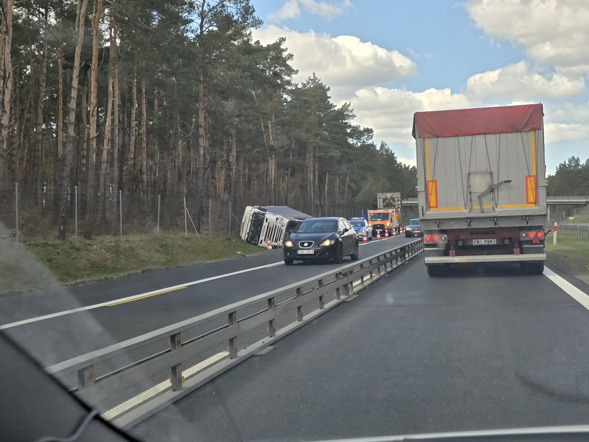 Zdarzenie na autostradzie A1