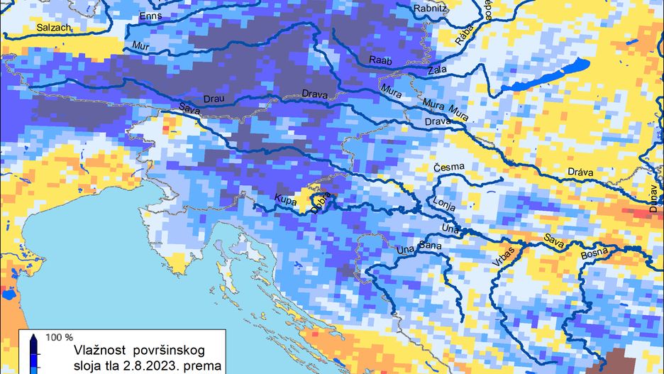 Mapa meteorologiczna Chorwacji