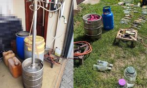 Policjanci weszli na posesję 62-latka. Odkryli nielegalną produkcję alkoholu