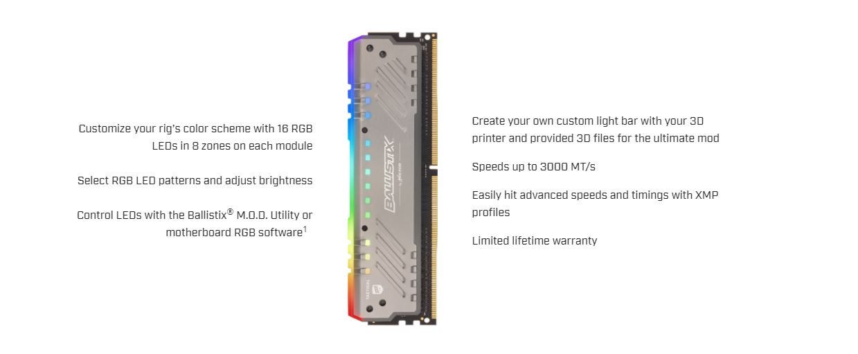 Ballistix Tactical Tracer RGB DDR4 ram
