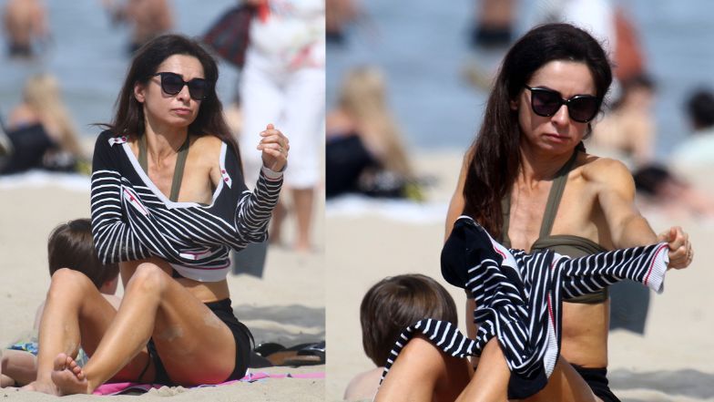 Marta Kaczyńska wypoczywa na sopockiej plaży