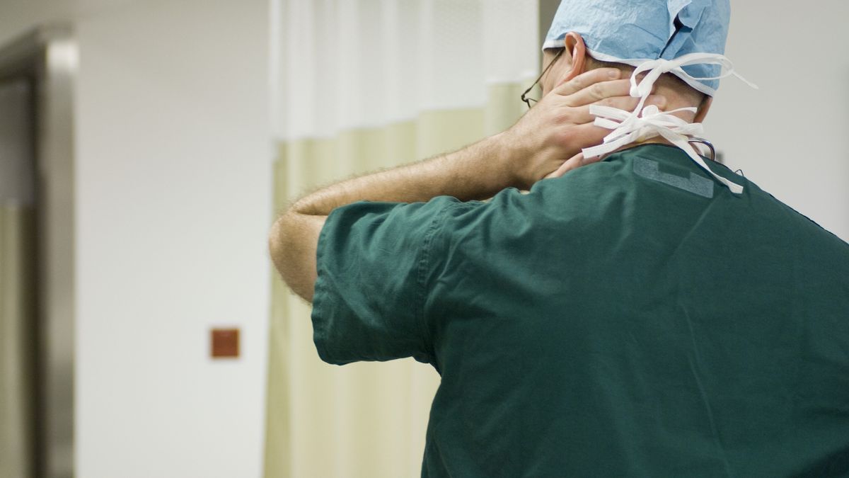 Doctor massaging neck, rear view
PhotoAlto/Michele Constantini
30s, 35-39 years, adult, adults only, after, color image, cropped, day, doctor, exhaustion, florida, focus on foreground, head and shoulders, health, healthcare, healthcare worker, holding head, hospital, indoors, man, massaging, mid-adult, mid-adult man, neck, one, one man only, one mid-adult man only, one person, only men, only mid-adult men, only mid-adults, physician, problem, rear view, stress, surgeon, surgical cap, tense, tension, tiredness, upset, usa