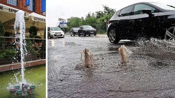 Łódź: To nie fontanna w Manufakturze. To gejzery ze studzienek