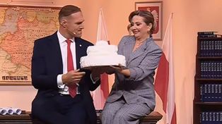 Tort ze snusów i "wetomat". Tak pokazali Martę Nawrocką