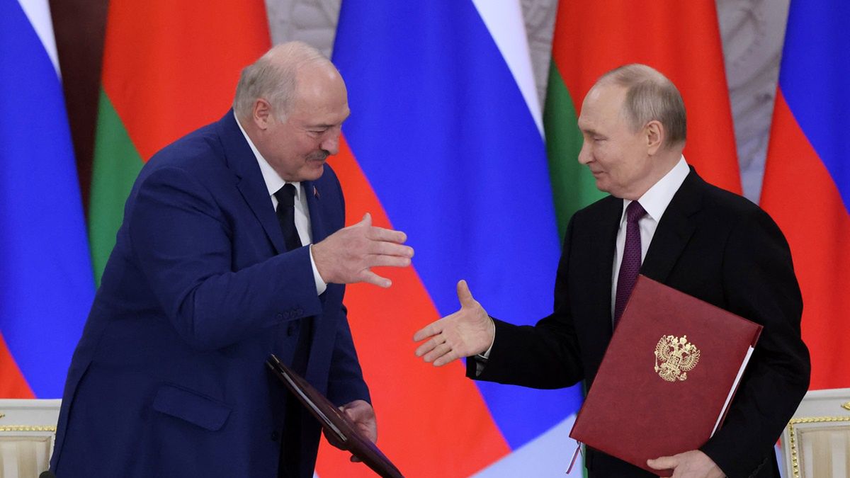 Alaksandr Łukaszenko i Władimir Putin.