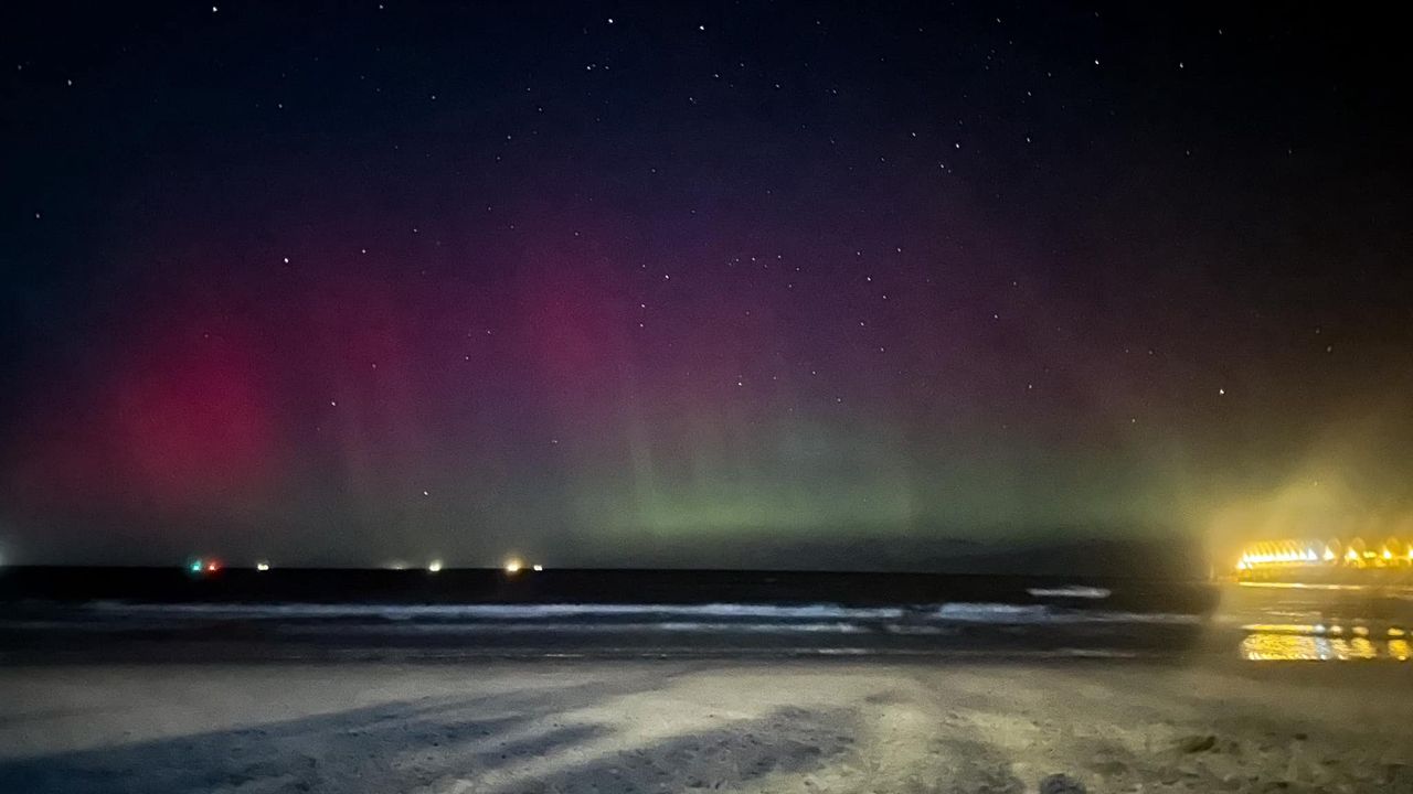 Zorza polarna widziana w Międzyzdrojach 