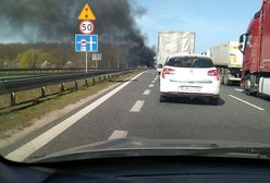 Wrocław. Pożar ciężarówki na łączniku Długołęka