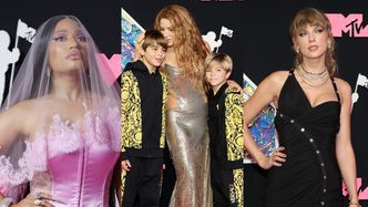 MTV Video Music Awards 2023. Zamieszanie na różowym dywanie: Shakira z synami, Nicki Minaj jako panna młoda (ZDJĘCIA)