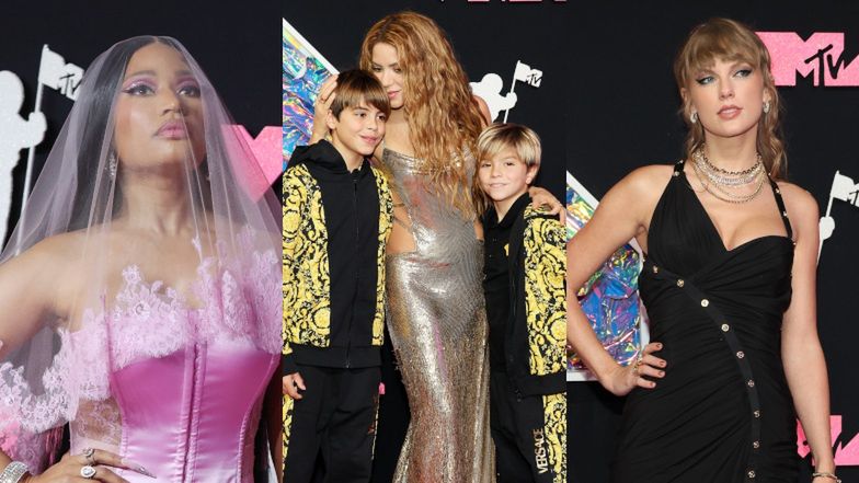 MTV Video Music Awards 2023. Zamieszanie na różowym dywanie: Shakira z synami, Nicki Minaj jako panna młoda (ZDJĘCIA)