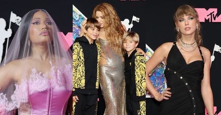 MTV Video Music Awards 2023. Zamieszanie na różowym dywanie: Shakira z synami, Nicki Minaj jako panna młoda (ZDJĘCIA)