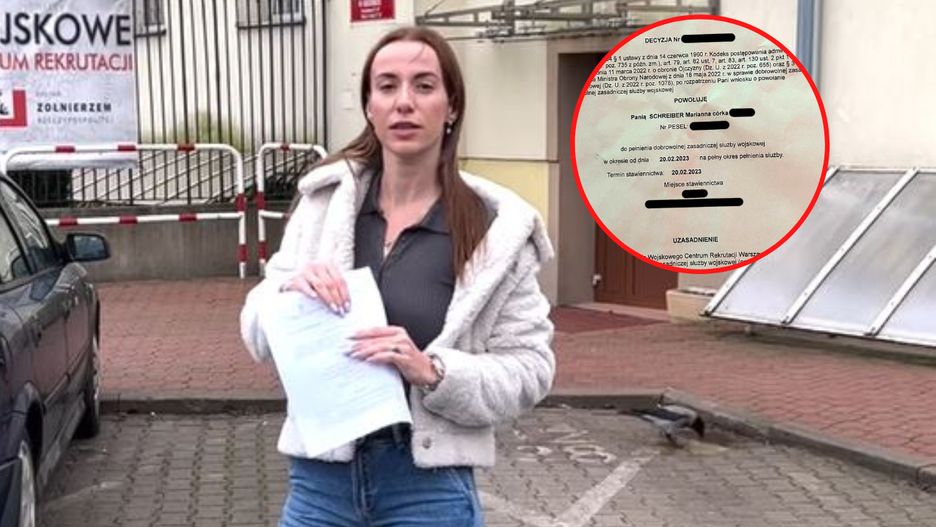 "Powołuję Mariannę Schreiber". Żona ministra idzie do wojska