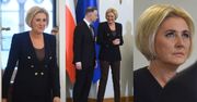 Agata Duda pełni obowiązki pierwszej damy odziana w dwurzędową marynarkę i brązowe spodnie. Modna? (ZDJĘCIA)