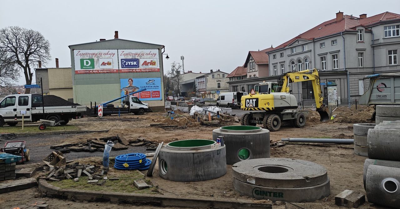 Szczecinek: Trwa budowa nowego ronda w centrum. Prace szybko postępują