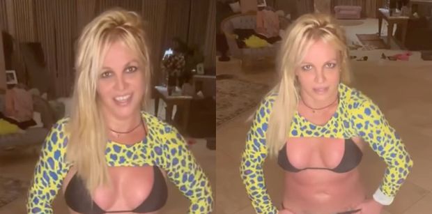 Britney Spears w neonowej panterce i kusych majtkach prezentuje uwodzicielski taniec brzucha. Tęskniliście? (WIDEO)