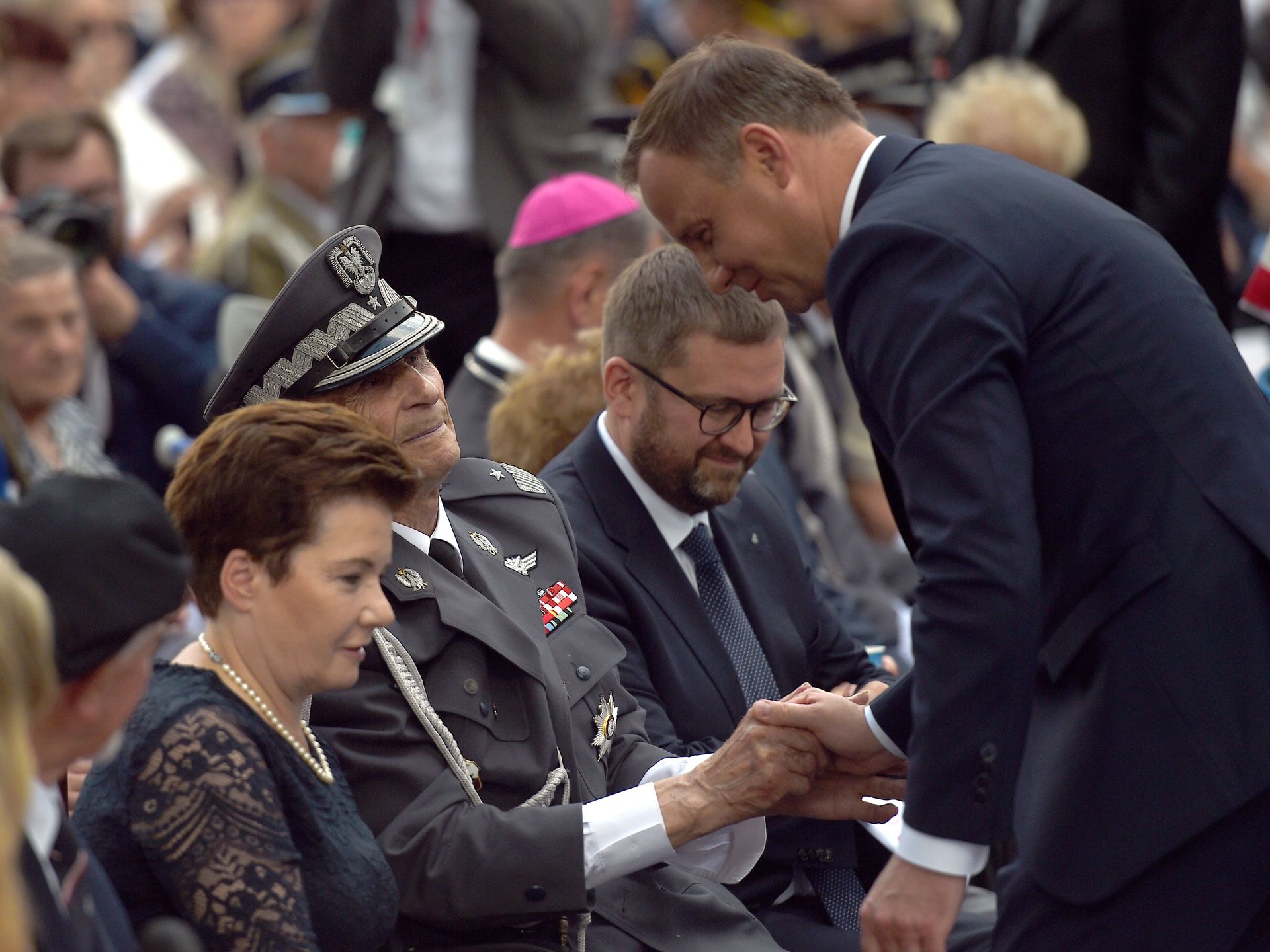 Andrzej Duda i generał Zbigniew Ścibor-Rylski podczas obchodów 73. Rocznicy Powstania Warszawskiego