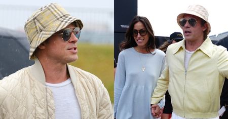 Brad Pitt i jego młodsza o 27 LAT ukochana trzymają się za ręce na wyścigu Formuły 1 (ZDJĘCIA)
