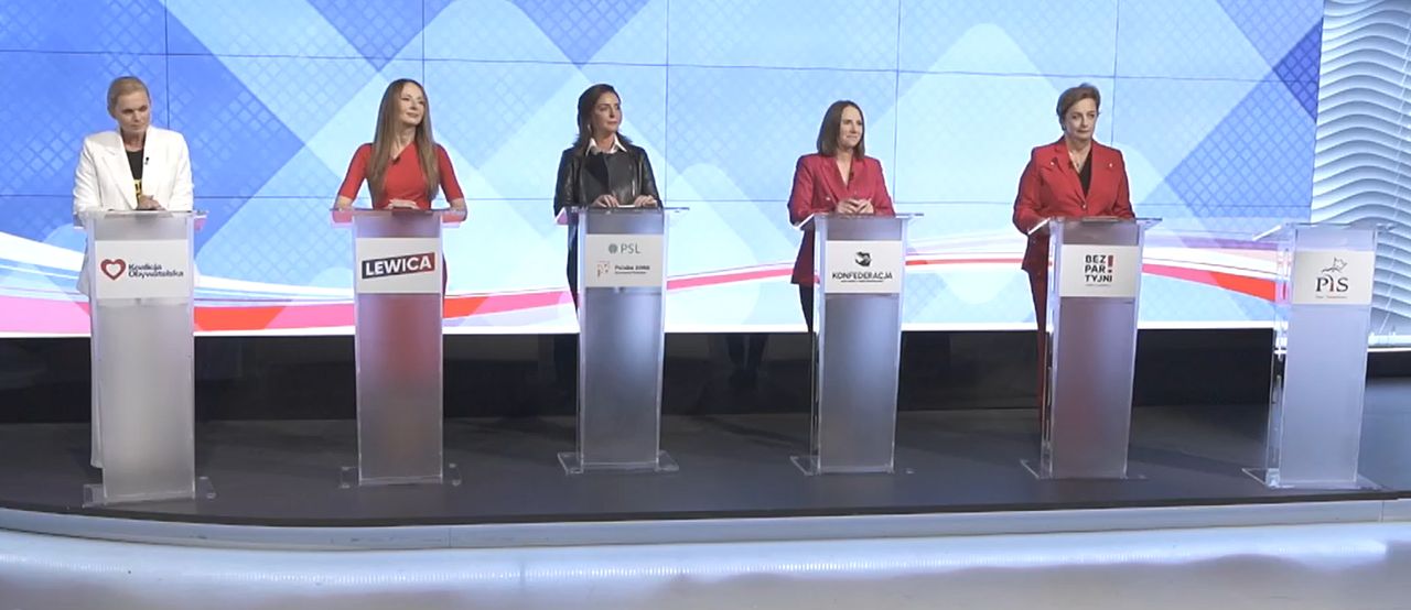 Na debacie pojawili się wszyscy oprócz jednej kandydatki. PiS nie odpowiedziało