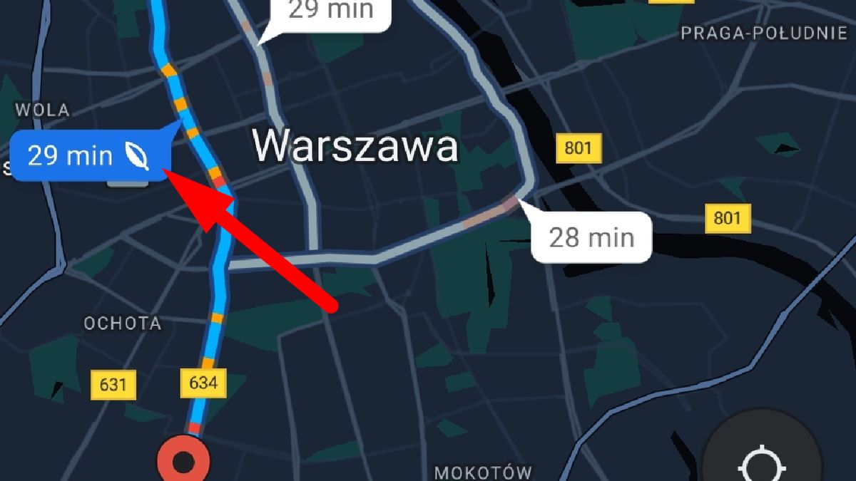 "Eko" trasa w Google Maps