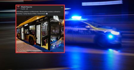 Autobus ostrzelany w Warszawie. "Sprawca nie został zatrzymany"