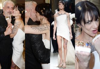 Asia Argento obściskuje się z projektantem za kulisami paryskiego pokazu. Już nie rozpacza po Bourdainie? (ZDJĘCIA)