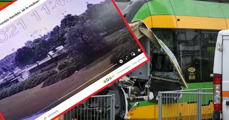 Zderzenie tramwajów w Poznaniu. Wstrząsające nagranie