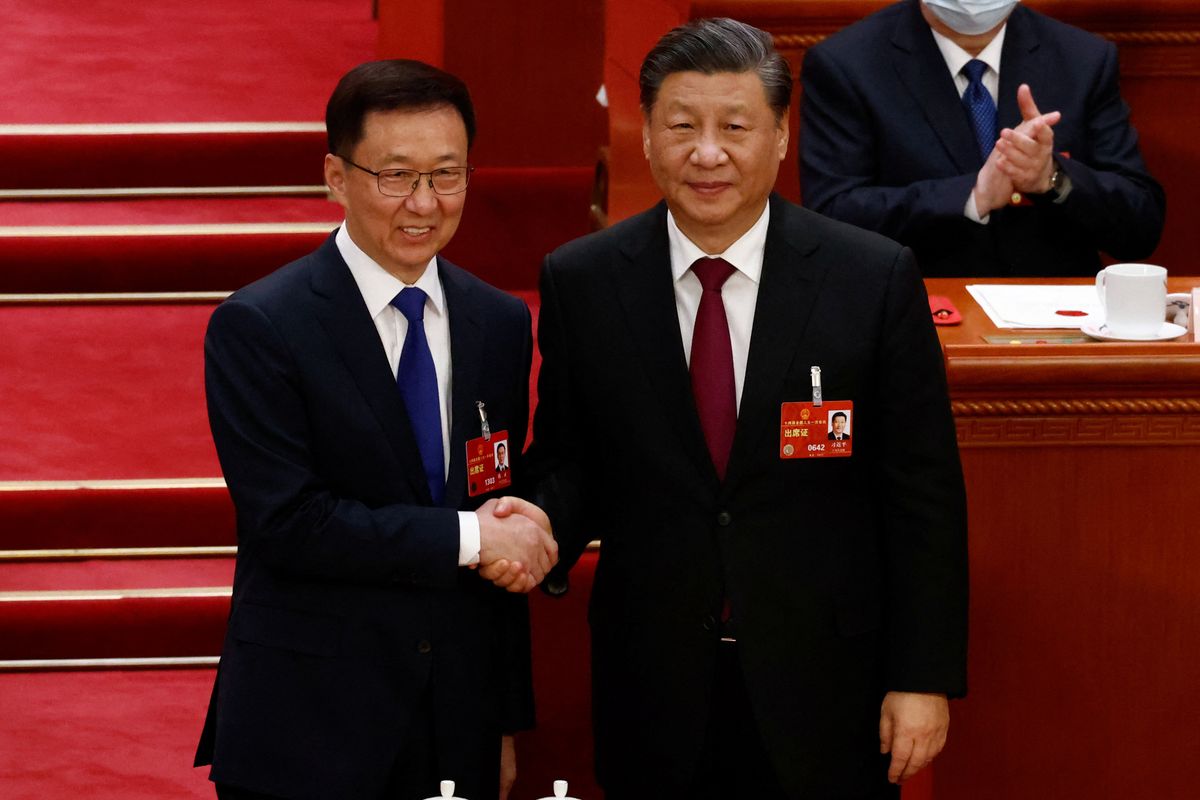 Wiceprezydent Chin Han Zheng i Xi Jinping