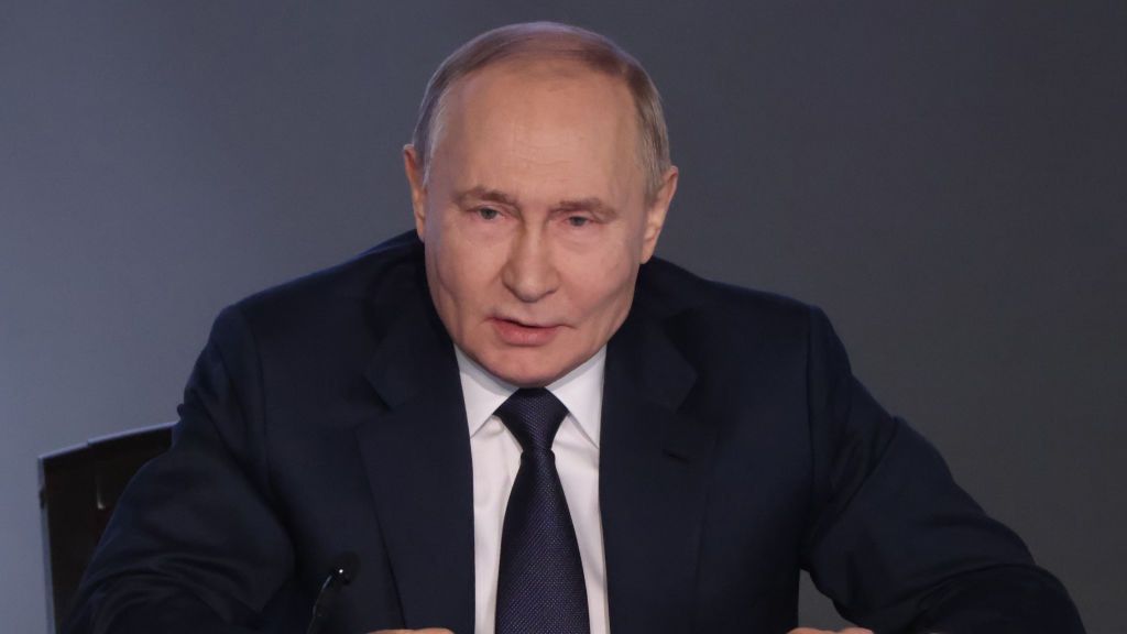 Russian President Vladimir Putin Attends The Annual Meeting Of The Interior Ministry Board
MOSCOW, RUSSIA - MARCH 5:  (RUSSIA OUT) Russian President Vladimir Putin gestures during the Expanded Board of the Ministry on March 5, 2025, in Moscow, Russia. Putin visited the headquarters of Russian Police for an annual speech. (Photo by Contributor/Getty Images)
Contributor