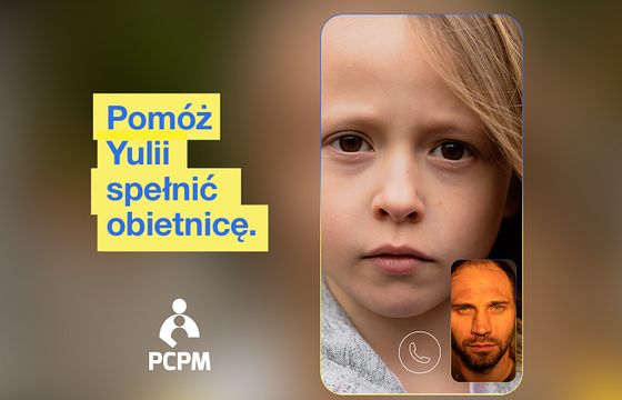 Mała Yulia z Ukrainy obiecuje tacie naukę w Polsce. Kampania Fundacji Polskie Centrum Pomocy Międzynarodowej