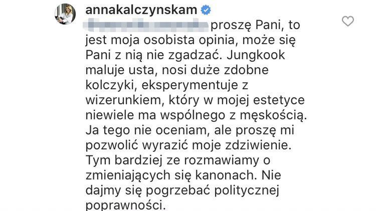 Anna Kalczyńska odpowiada na krytykę