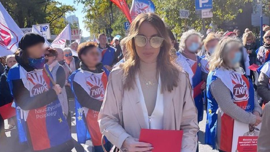 Protest nauczycieli. Marianna Schreiber wzięła udział w pikiecie 