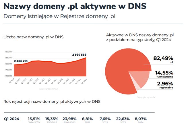 Nowazy domeny pl aktywne w DNS