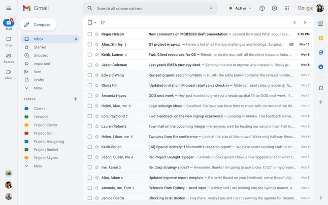 Nowy interfejs Gmaila