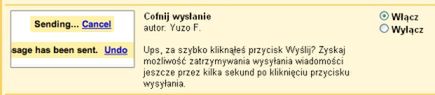 Anuluj wysyłanie e-maila w Gmailu 2