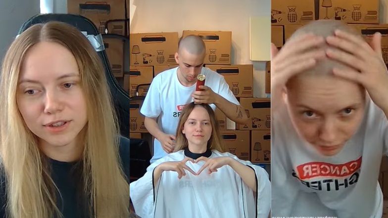 Kasix ogoliła się na łyso