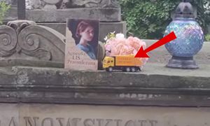 Śmieciarka na grobie. Nie, to nie żart. Sprawa ma drugie dno