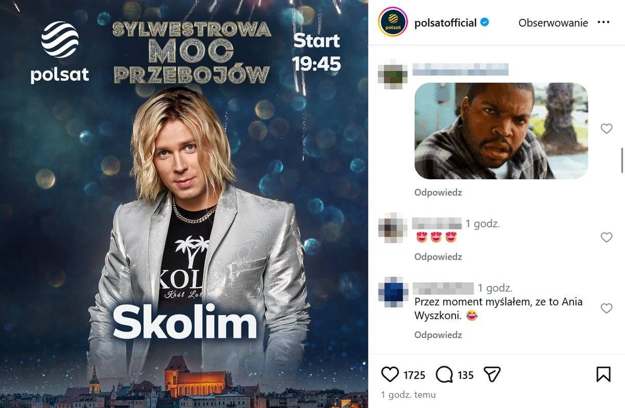 Komentarze pod plakatem Skolima