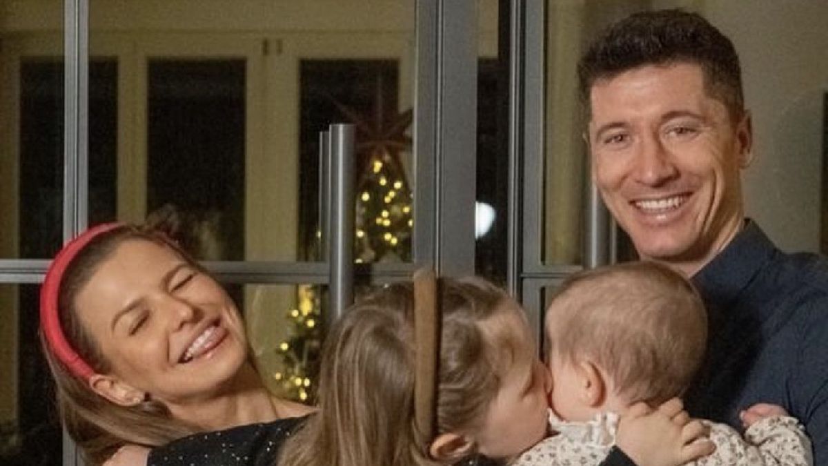 Rodzina Lewandowskich na sankach