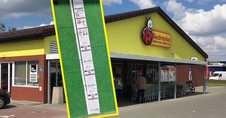 Kupił tylko dwa produkty. Pokazał paragon z Biedronki