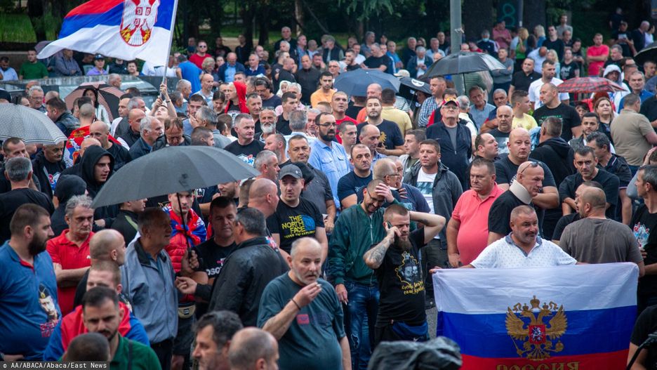 Temporary
PODGORICA, MONTENEGRO - MAY 22: Montenegrin Serbs carrying Serbian and Russian flags gather to protest draft resolution sent to the United Nations General Assembly calling for July 11 to be declared as the 'International Srebrenica Genocide Remembrance Day' in Podgorica, Montenegro on May 22, 2024. Rusmin Radic / Anadolu/ABACAPRESS.COM
AA/ABACA