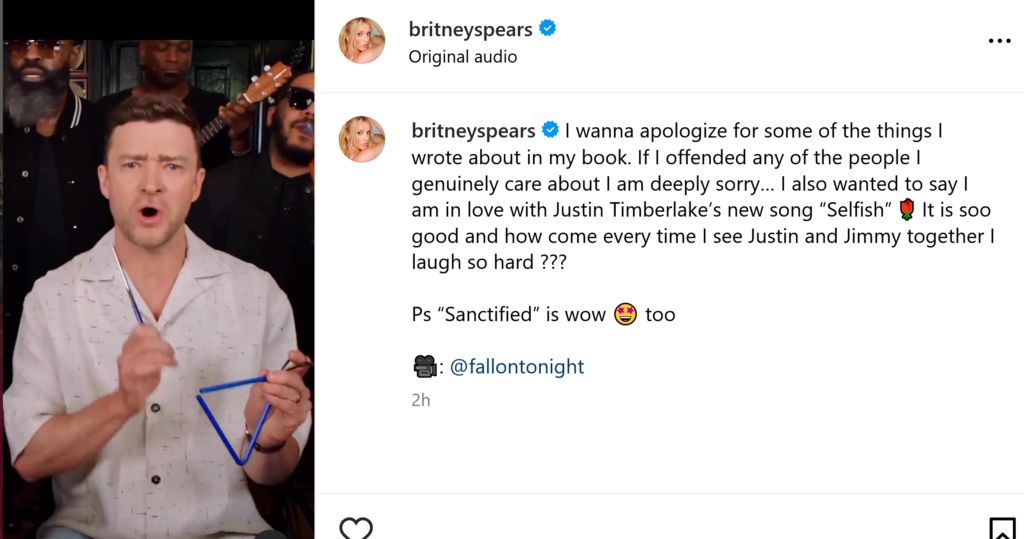 Britney Spears apologizes for her book.