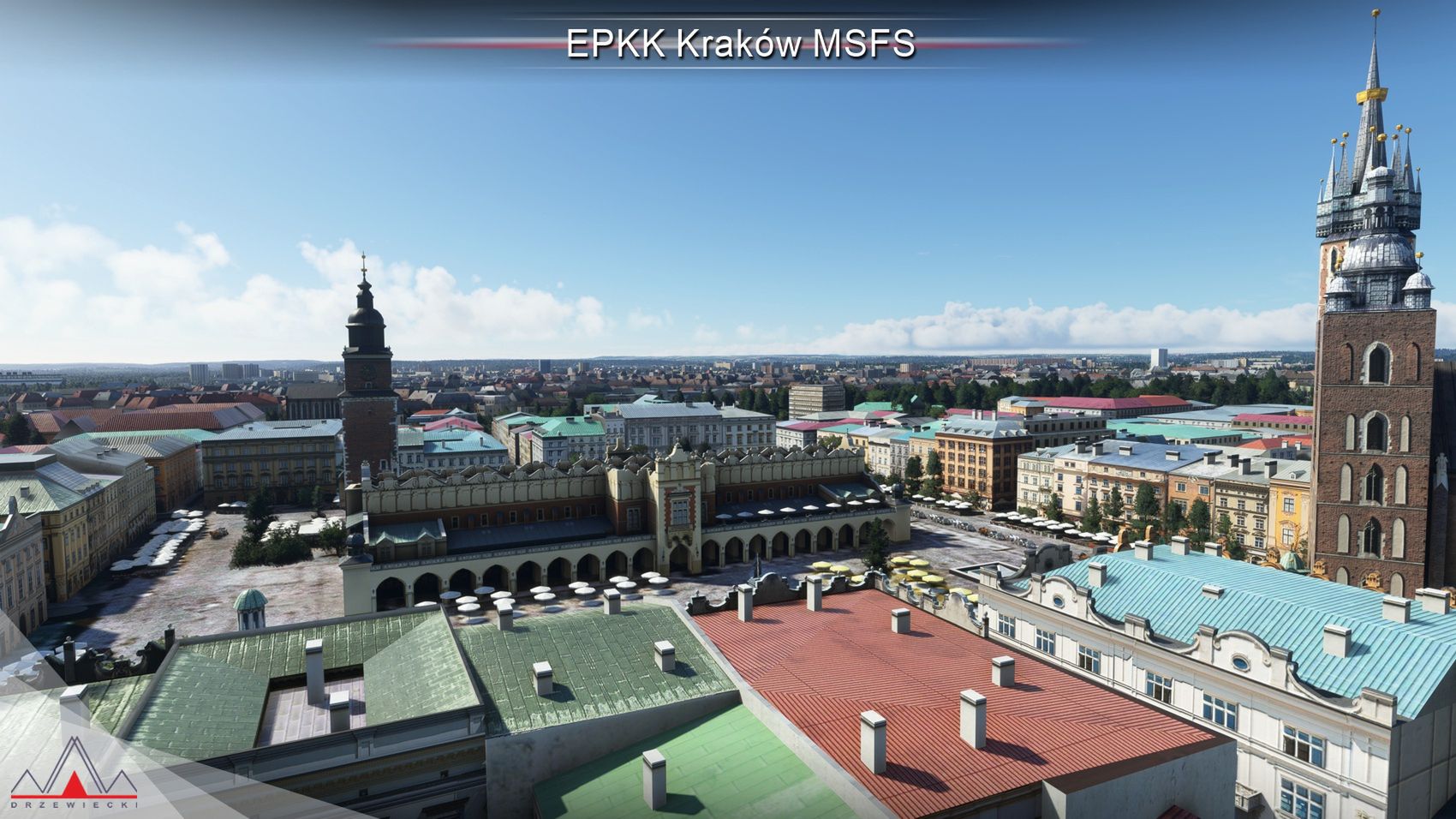 Kraków w Microsoft Flight Simulator.