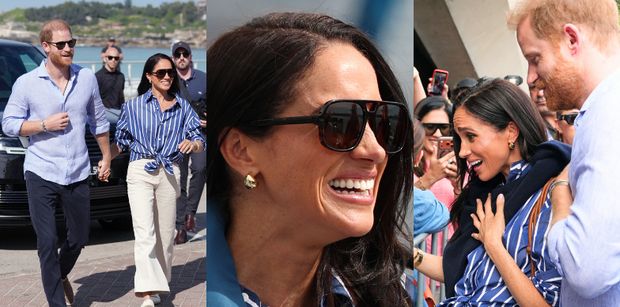 Meghan Markle i książę Harry dalej podbijają Australię: wiosenne stylizacje, tłumy wiwatujących fanów, urocze interakcje (ZDJĘCIA)