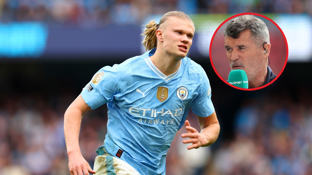 Na dużym zdjęciu Erling Haaland, na małym Roy Keane 