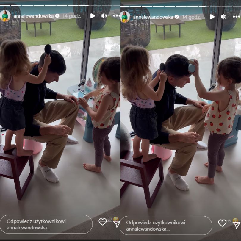 Robert Lewandowski w domowym salonie piękności. Takie zabiegi zafundowały mu córki