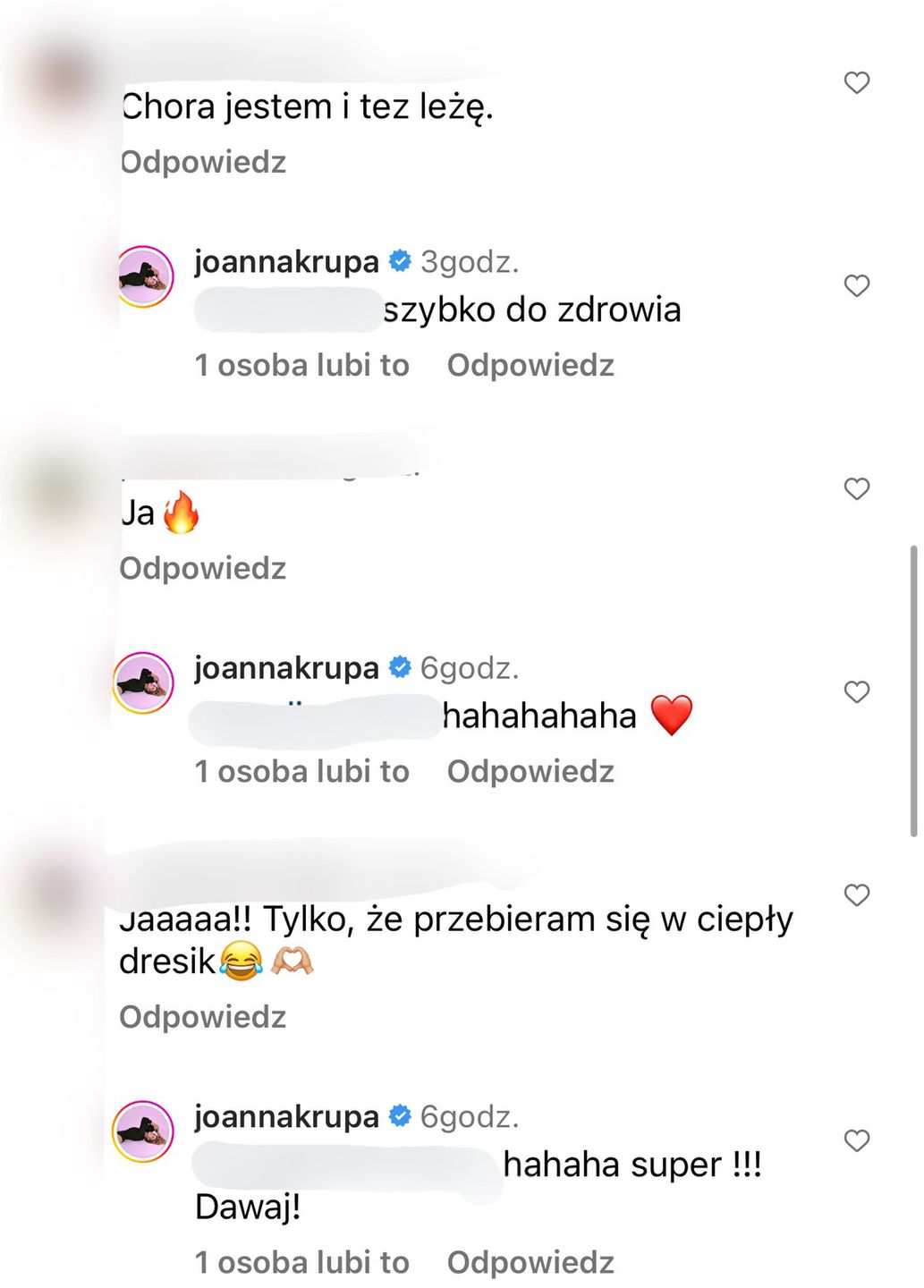 Joanna Krupa odpowiada internautom