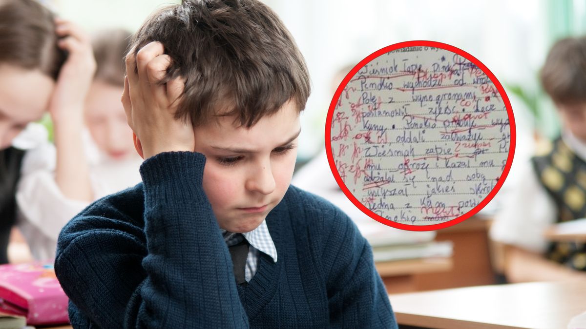 Terapeutka pedagogiczna pokazała sprawdzian ucznia z dysleksją 