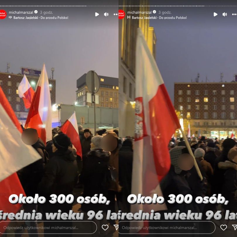 Michał Marszał relacjonuje protest w obronie TVP